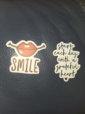 Smile Lip Sticker And Motivational Sticker Bundle